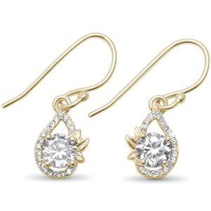 Gold Round Dangle Earrings